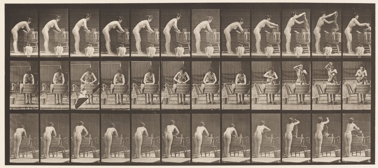432. tányér. Ruhamosás a kádban alkotó: Eadweard Muybridge