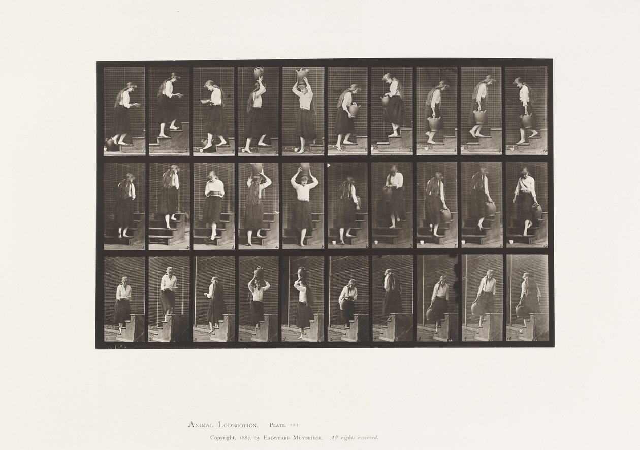 504. tábla. Felmenő és leszálló lépcsők alkotó: Eadweard Muybridge