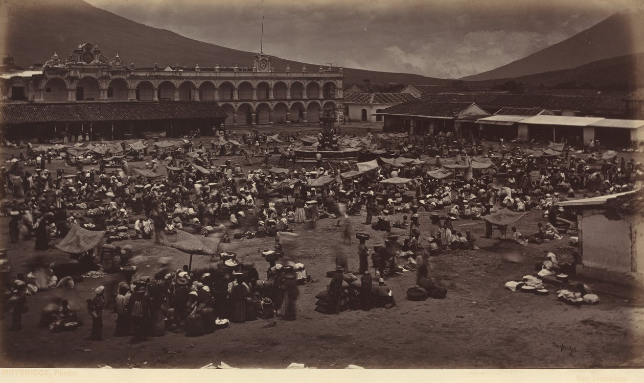 Plaza és alkirályi palota - Antigua de Guatemala, 1877 (fénykép) alkotó: Eadweard Muybridge