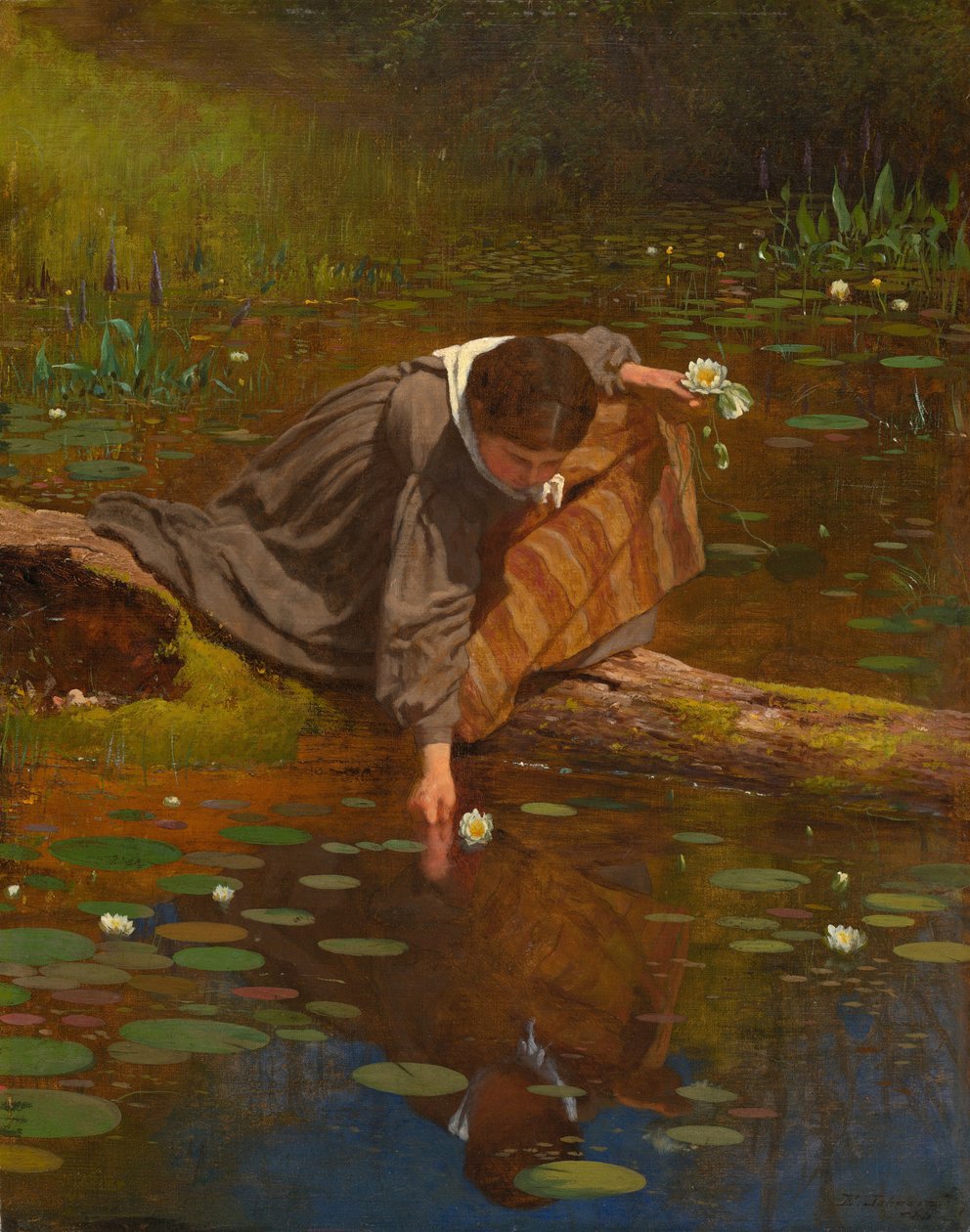 Liliomok gyűjtése, 1865. alkotó: Eastman Johnson