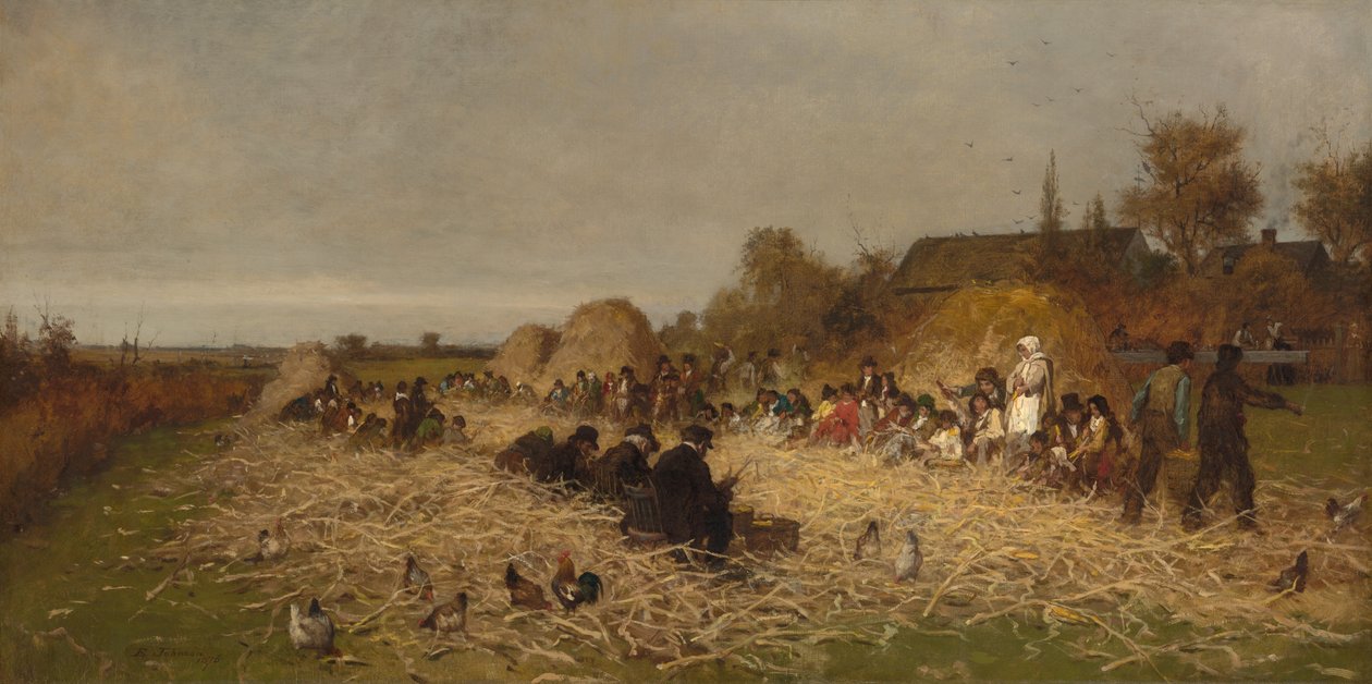 Husking Bee, Nantucket szigete, 1876. alkotó: Eastman Johnson
