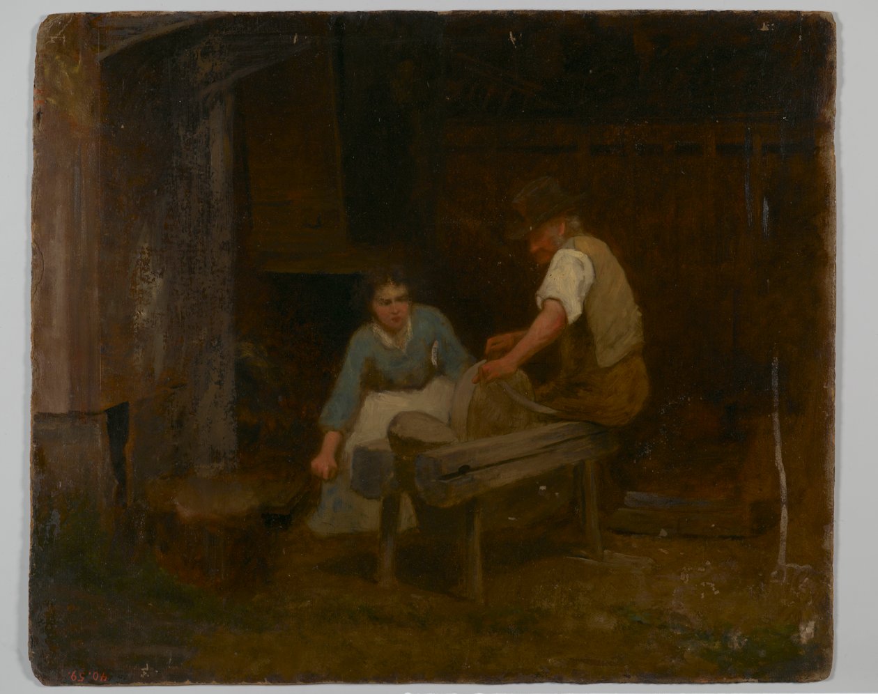 A szökevény rabszolgák (olaj, kartonpapír) alkotó: Eastman Johnson