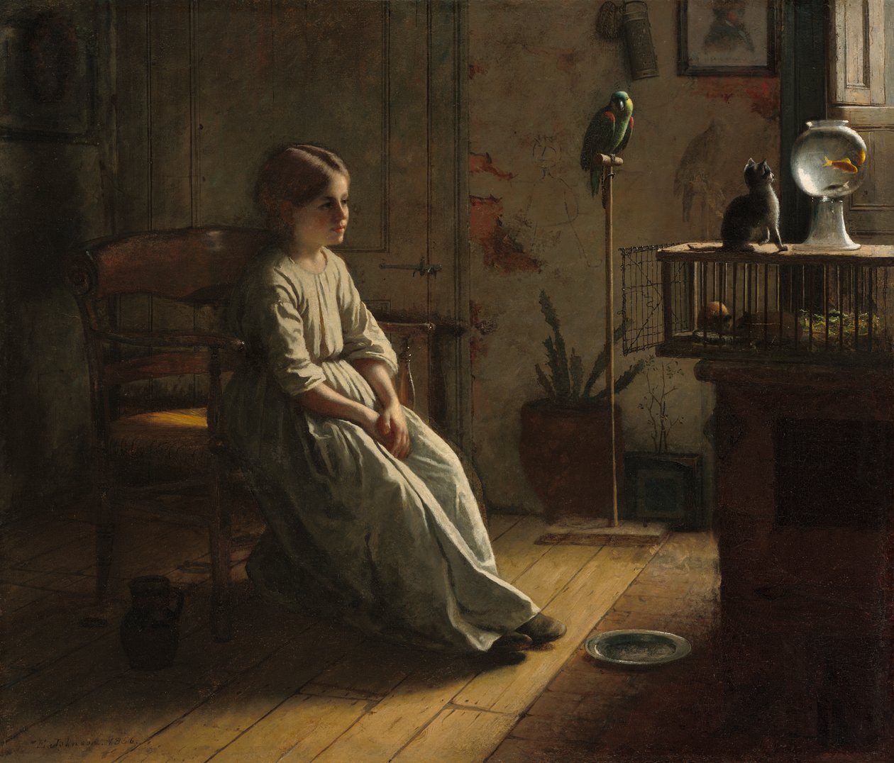 A házi kedvencek, 1856 alkotó: Eastman Johnson