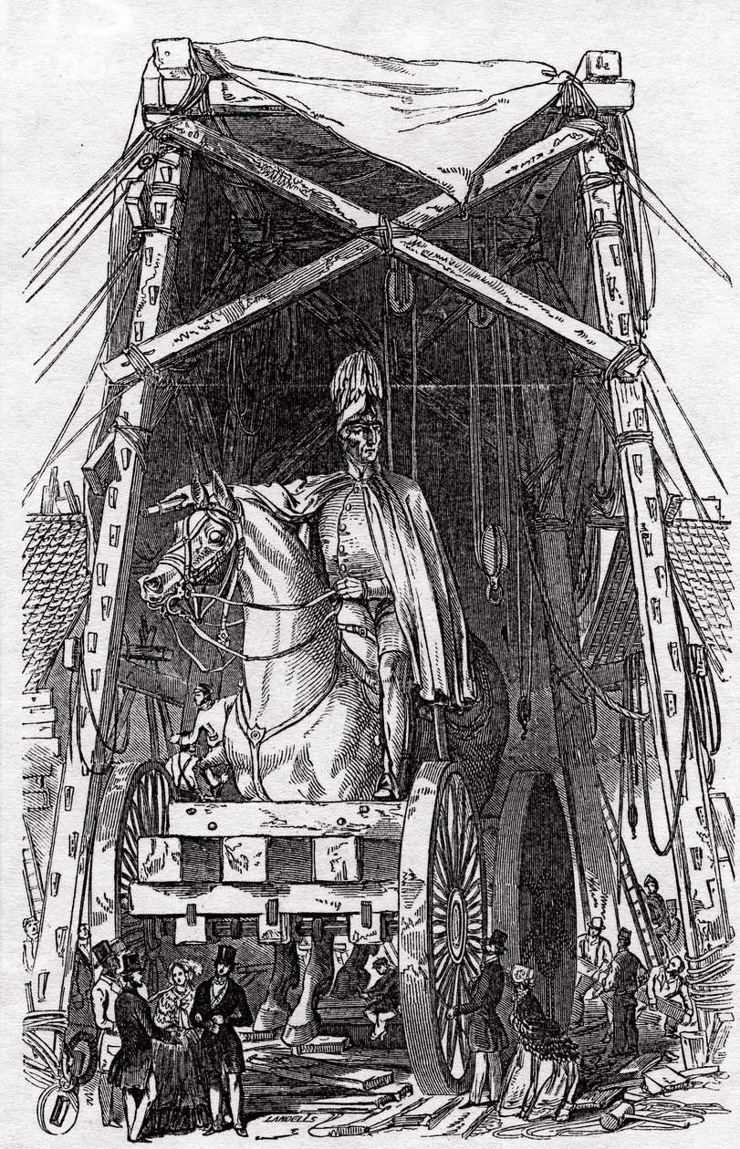 A szobor Mr. Wyatt öntödében, megjelent a The Illustrated London News-ban, 1846. október 3. alkotó: Ebenezer Landells