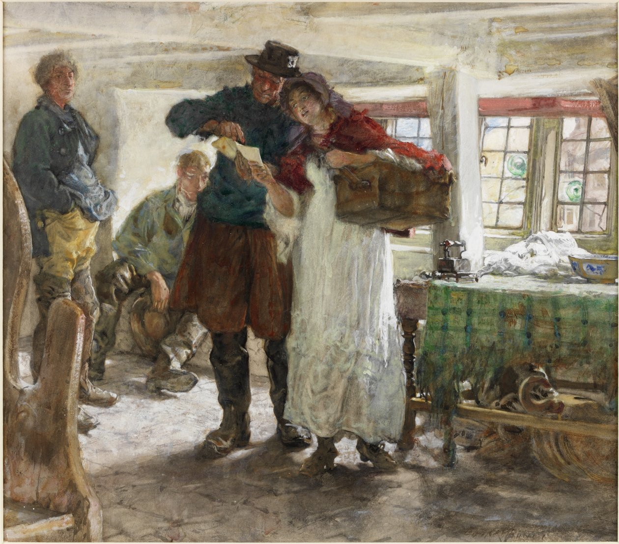 A csempészek hírei (akvarell és testfesték, papír) alkotó: Edgar Bundy