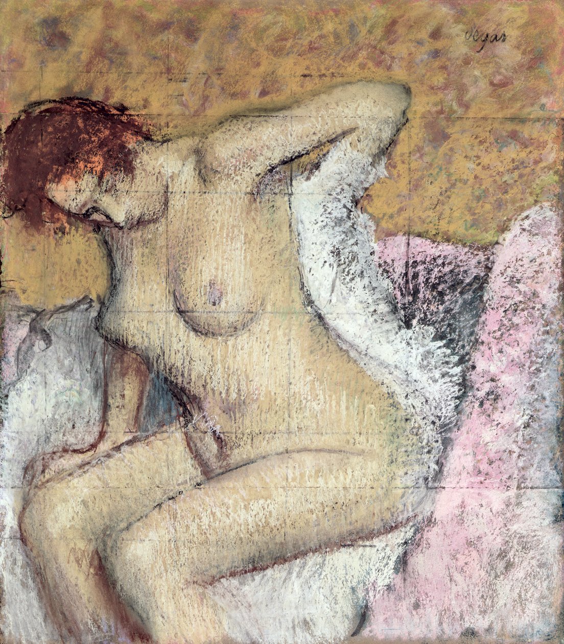 Fürdő után (pasztell és gouache papíron) alkotó: Edgar Degas
