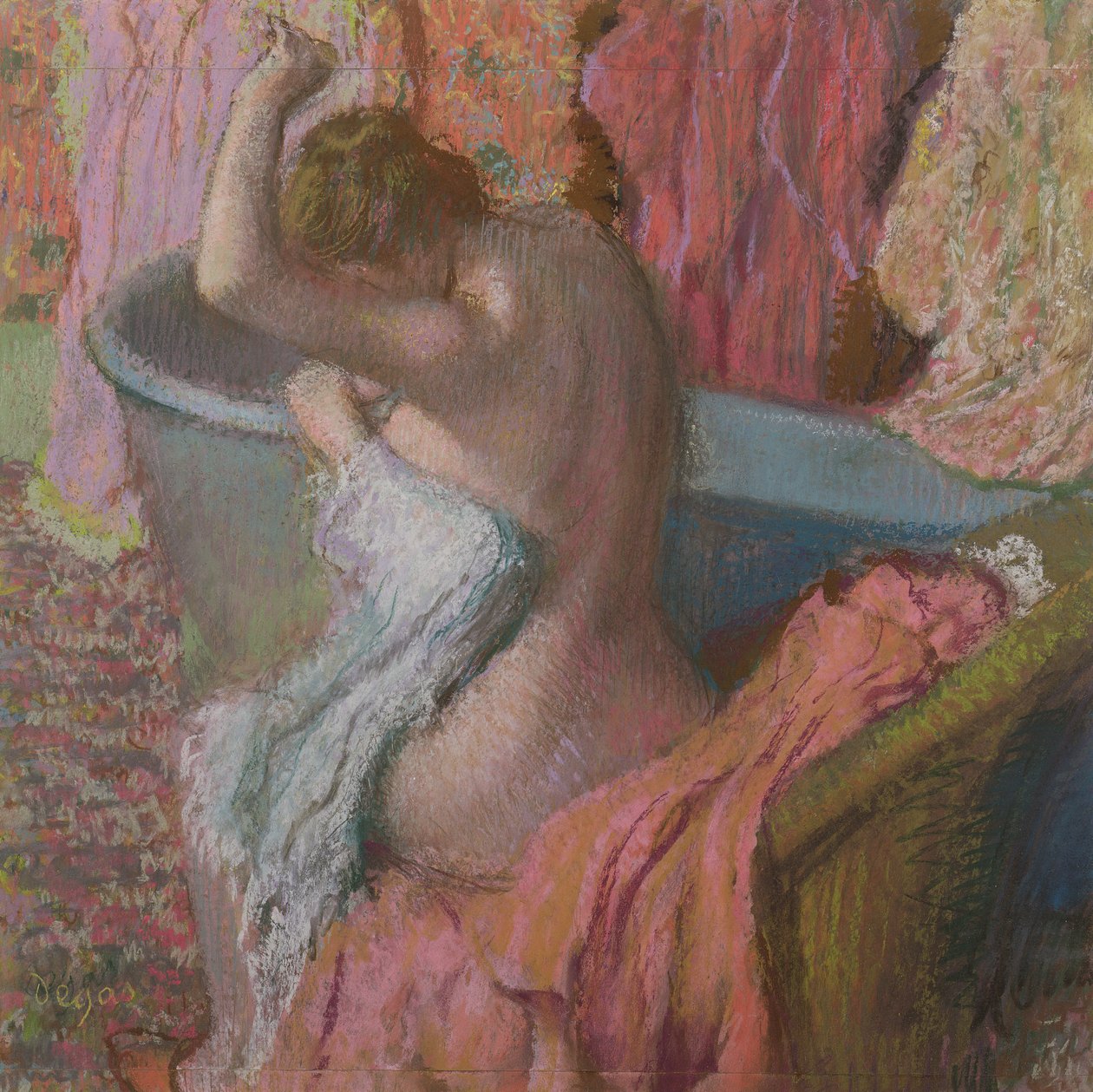 Fürdő, 1899 (pasztell papíron) alkotó: Edgar Degas