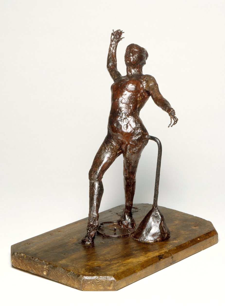 Táncos tamburával, 1895 körül (barna viasz) alkotó: Edgar Degas