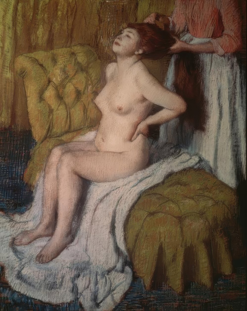 Egy nő hagyja magát fésülni alkotó: Edgar Degas