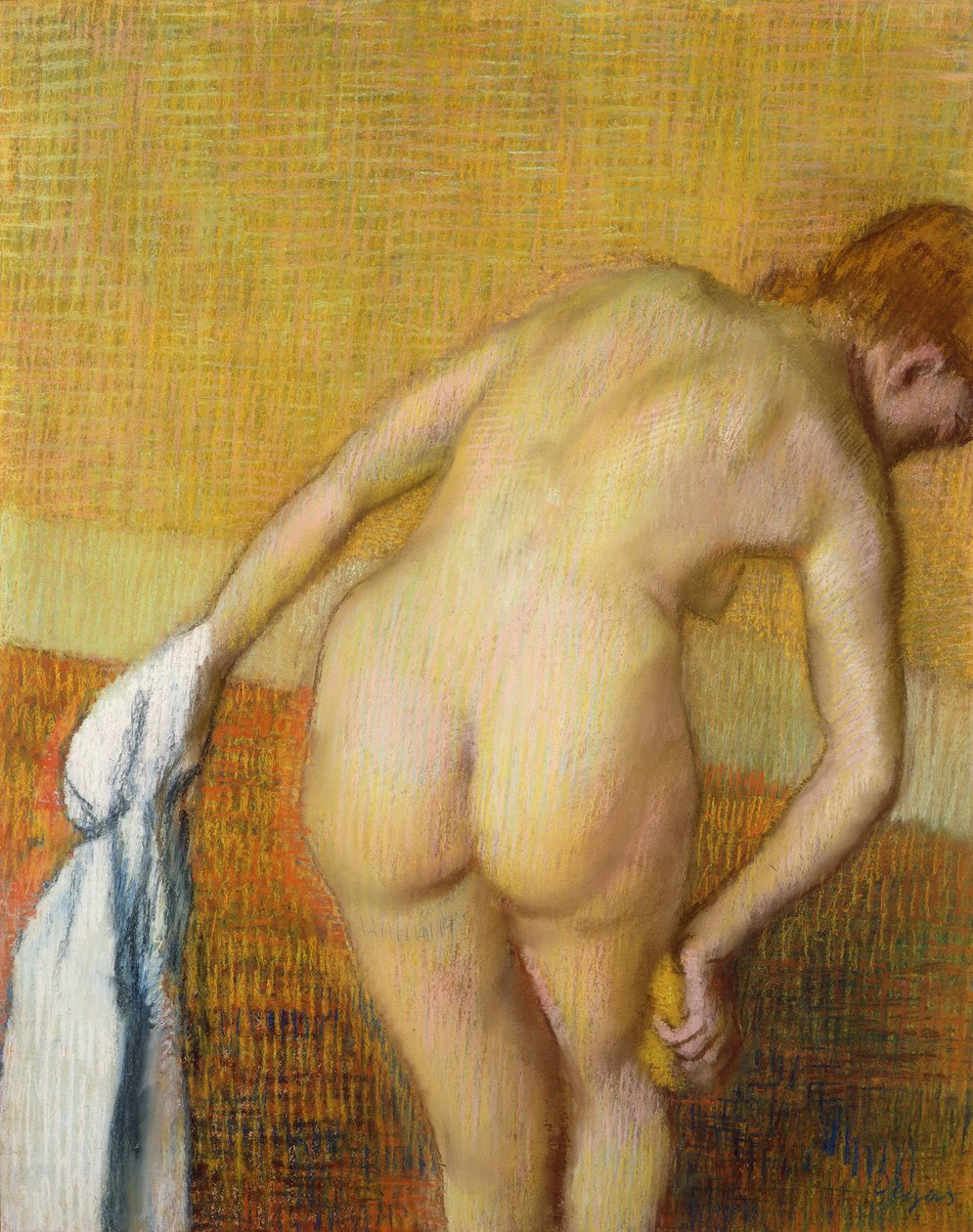 Fürdő nő, 1886 (pasztell, papír) alkotó: Edgar Degas