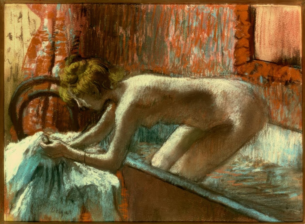 Nő kiszáll a fürdőből alkotó: Edgar Degas