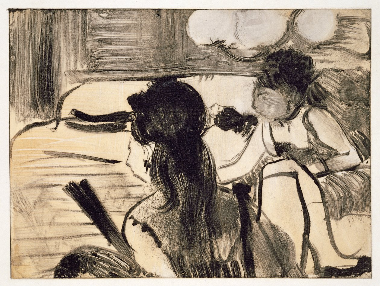 Illusztráció Guy de Maupassant (1850-93) "La Maison Tellier" című művéből, Maurice Potin metszete, 1933 alkotó: Edgar Degas