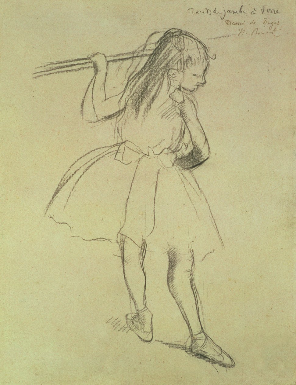 PD.32-1978 Táncos lány a Barre-ban, 1878 körül (fekete kréta) alkotó: Edgar Degas