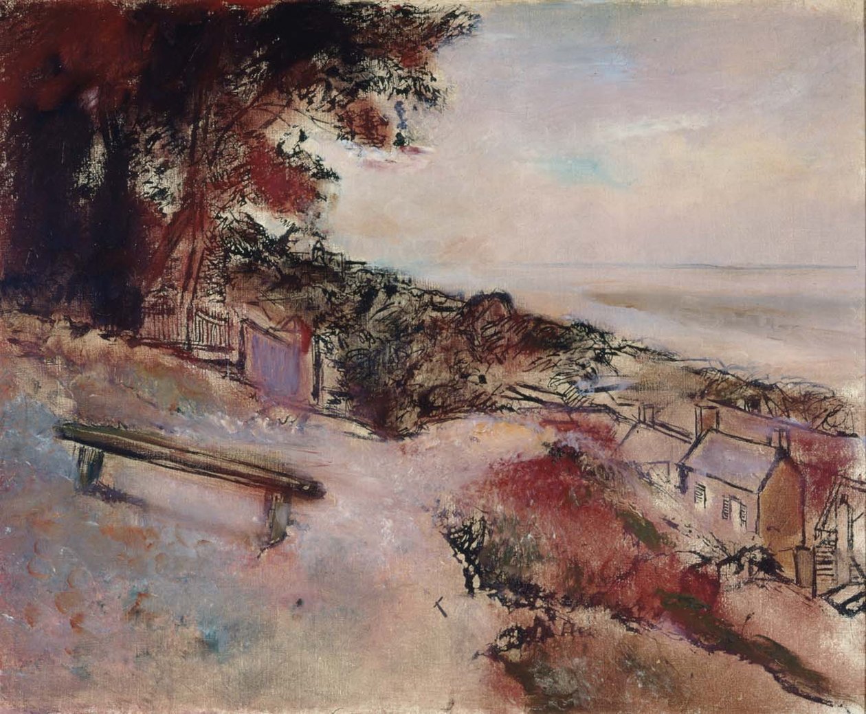 Táj a rét partján alkotó: Edgar Degas
