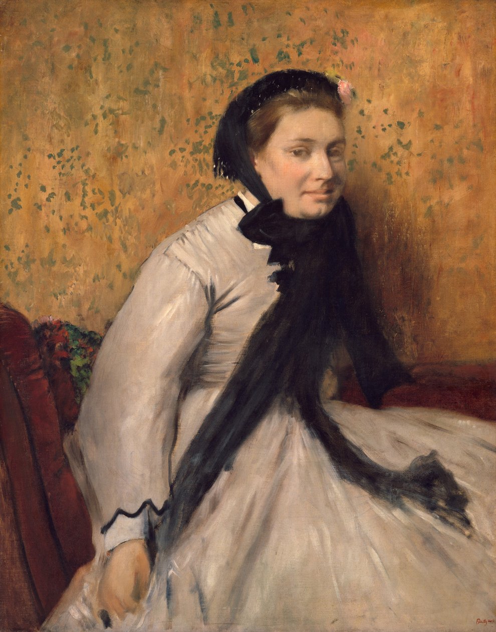 Szürke nő portréja alkotó: Edgar Degas