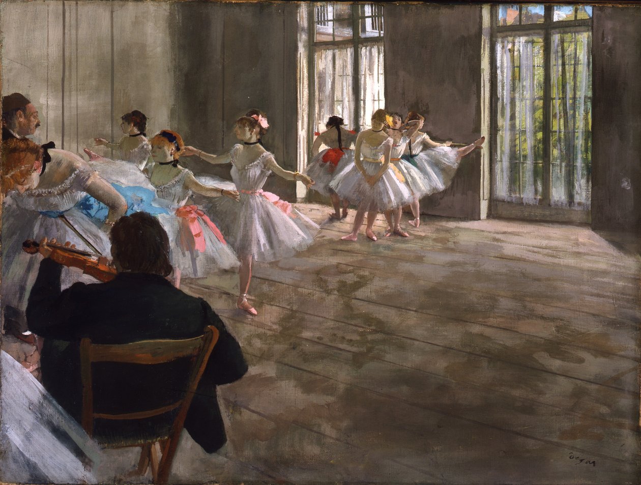 Ismétlés au Foyer, 1875 körül (tempera, vászon) alkotó: Edgar Degas