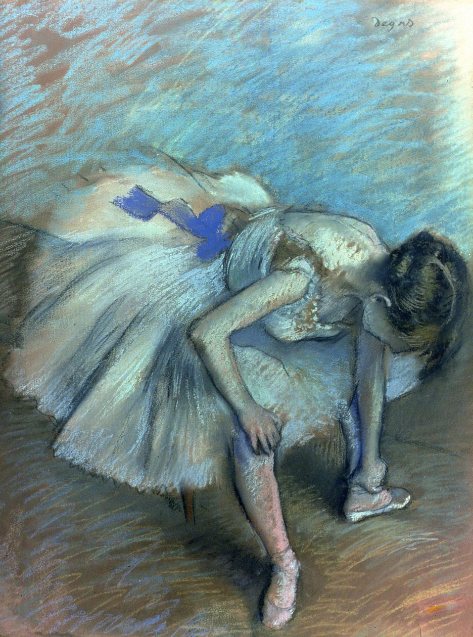 Ülő táncos, 1881-83 körül (pasztell, papíron) alkotó: Edgar Degas