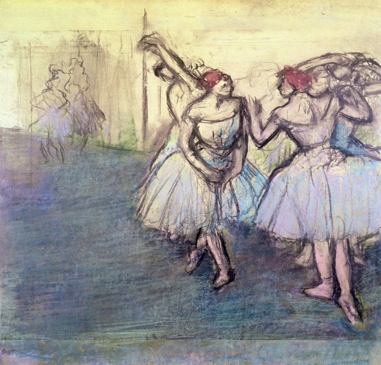 A táncosok (pasztell, papíron) alkotó: Edgar Degas