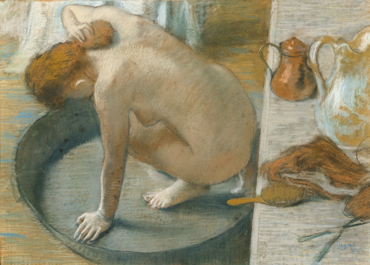 A kád, 1886 (pasztell a kártyán) alkotó: Edgar Degas