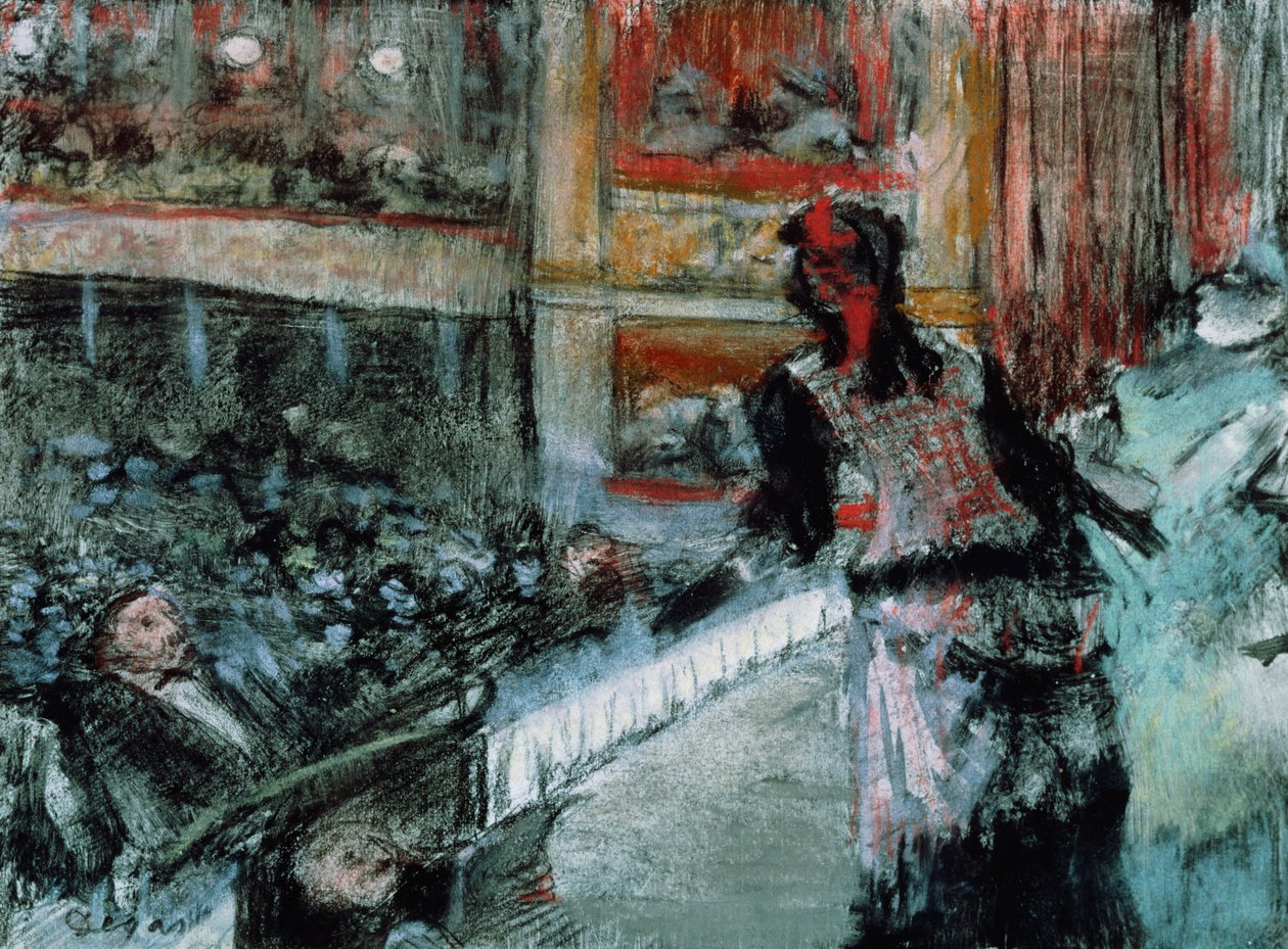Színházi jelenet (pasztell) alkotó: Edgar Degas