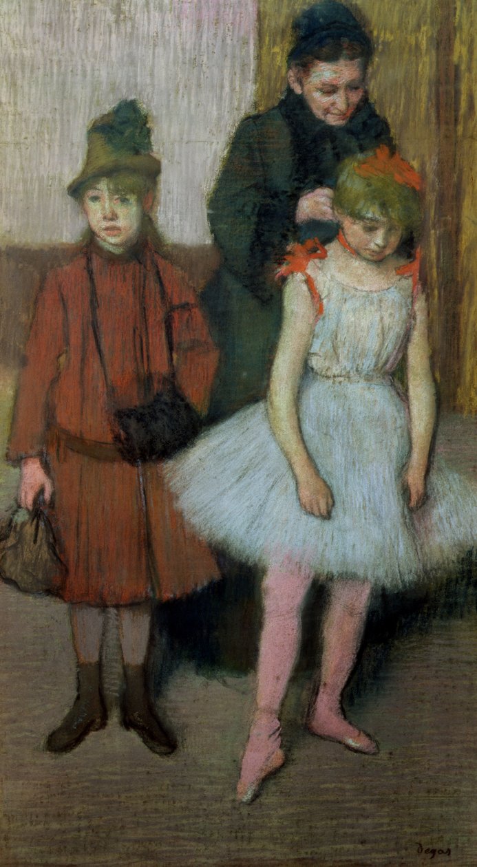 Nő két kislánnyal (pasztell) alkotó: Edgar Degas