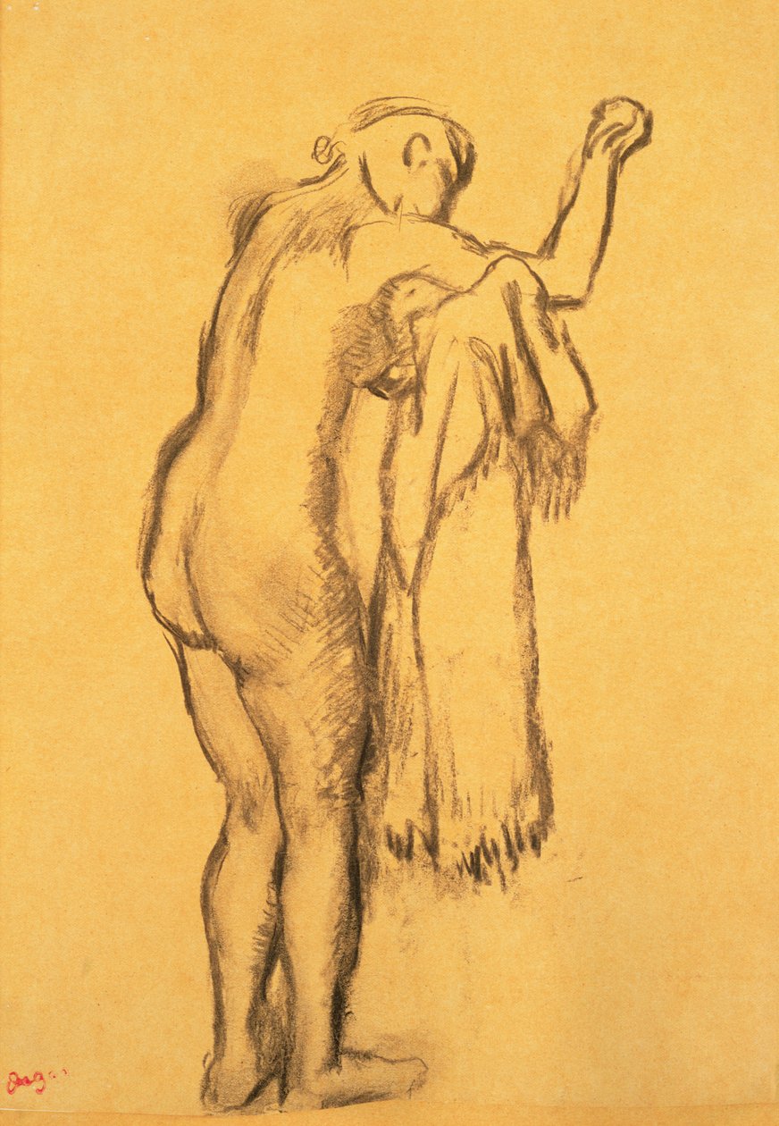 Fürdős szárítja magát alkotó: Edgar Degas