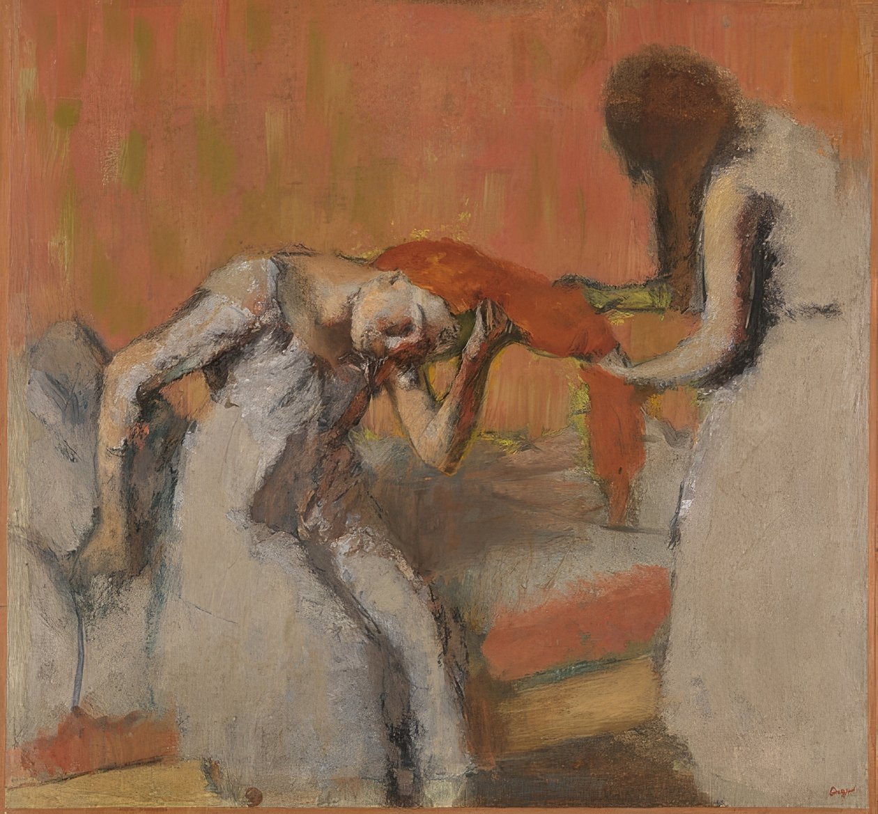 Fésüléskor (la coiffure). 1892-95 alkotó: Edgar Degas