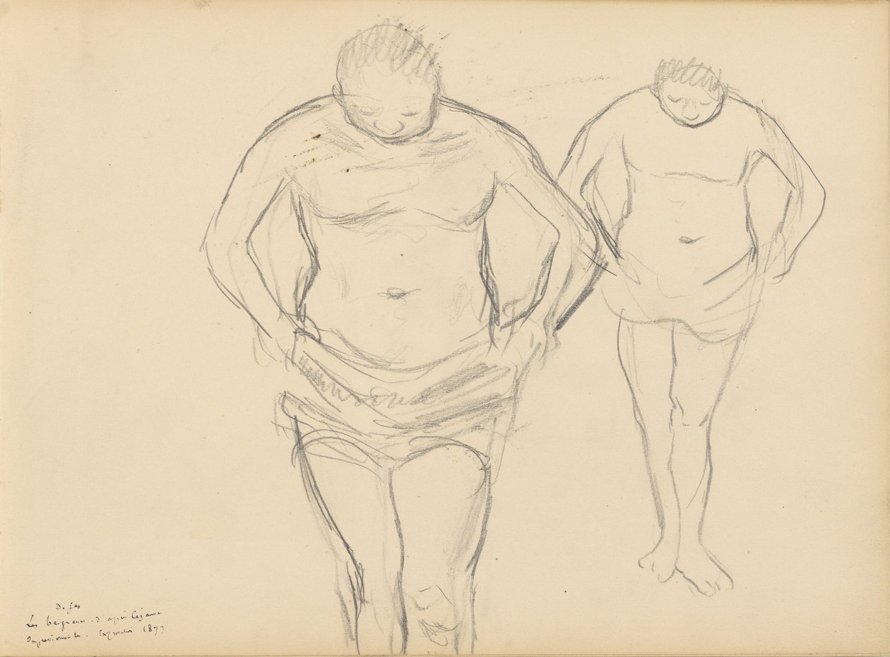 Cézanne Fürdőzők című művének másolatai alkotó: Edgar Degas