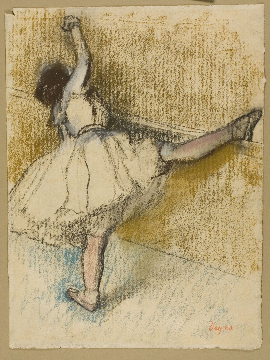 Táncos nyújtózás a bárban alkotó: Edgar Degas