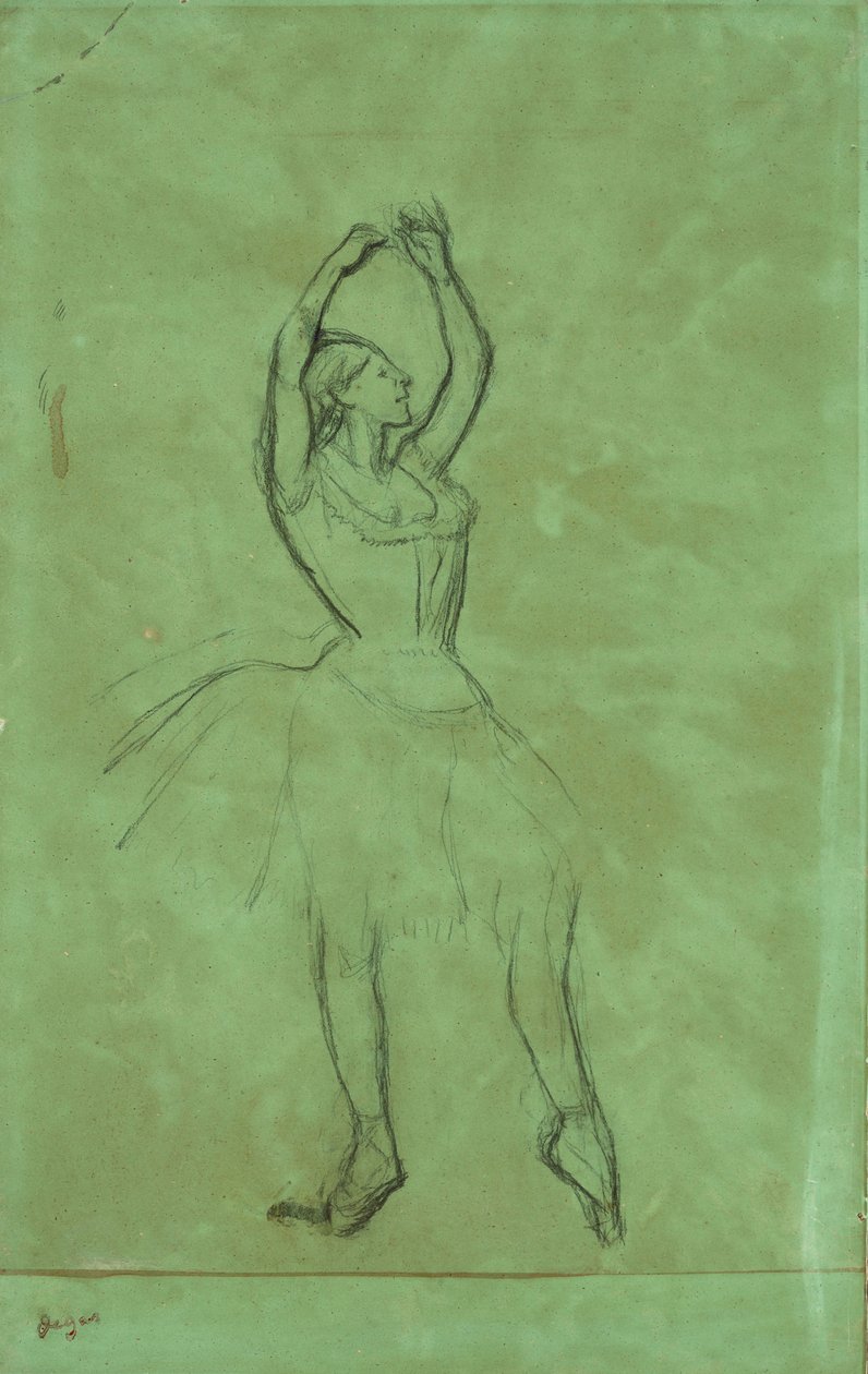 Táncos felemelt karokkal alkotó: Edgar Degas