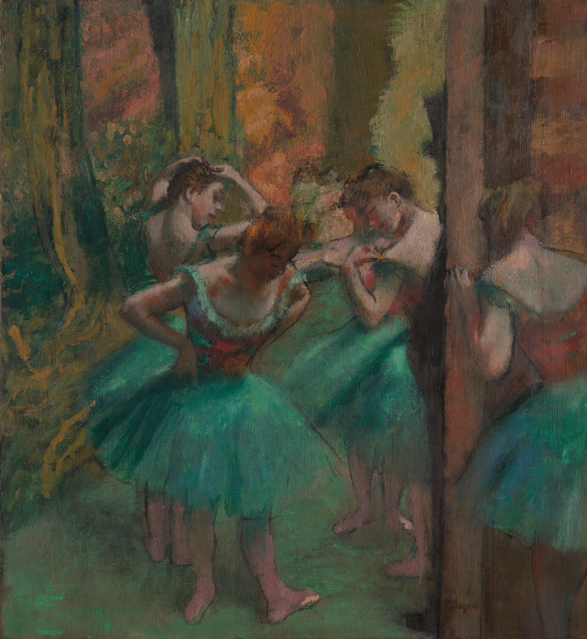 Táncosok, rózsaszín és zöld, kb. 1890. alkotó: Edgar Degas