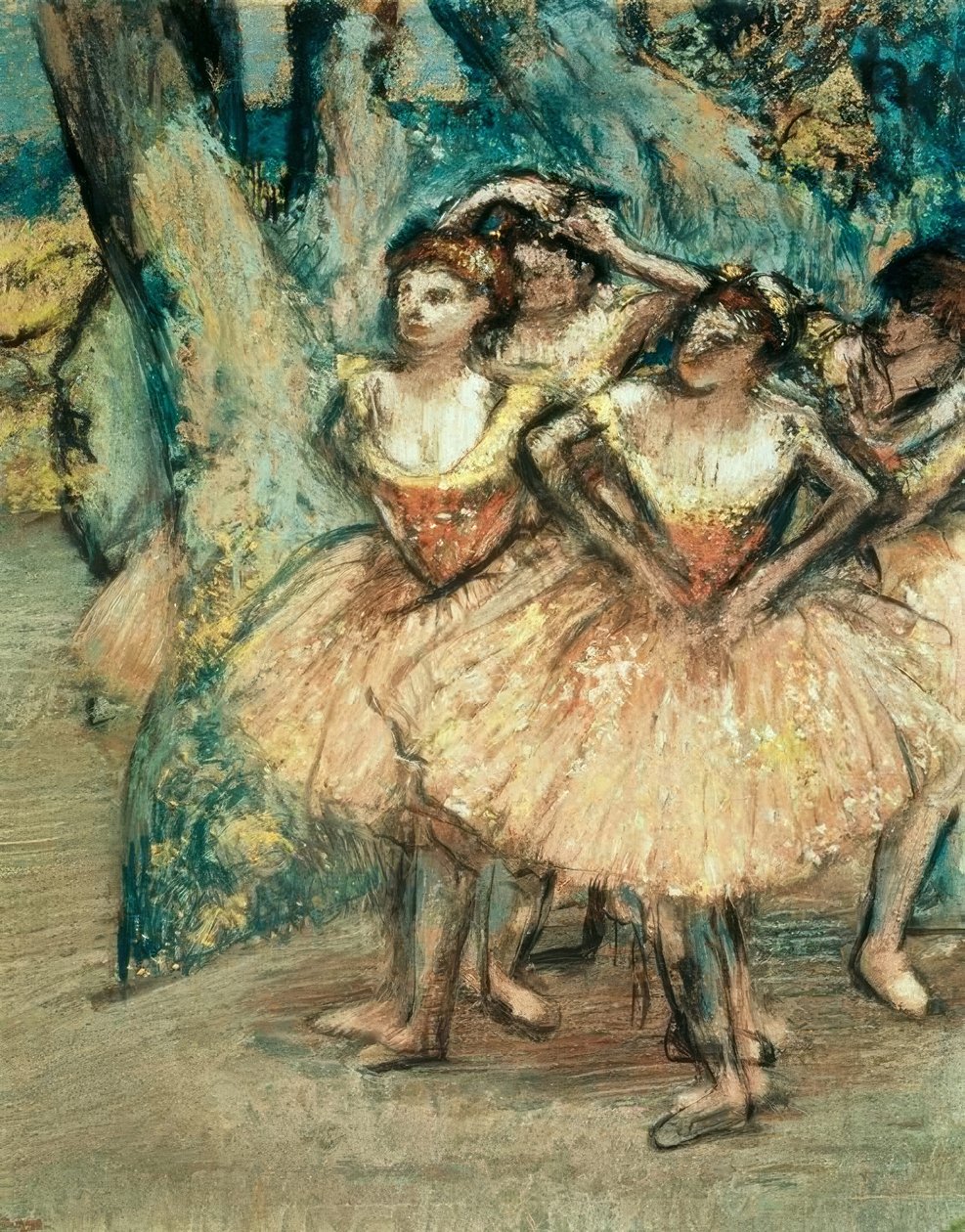 Táncosok rózsaszínben alkotó: Edgar Degas