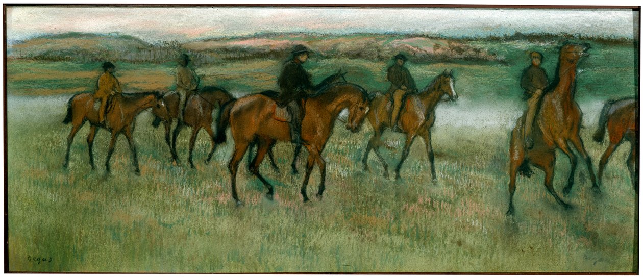 Gyakorló versenylovak, c1880. alkotó: Edgar Degas