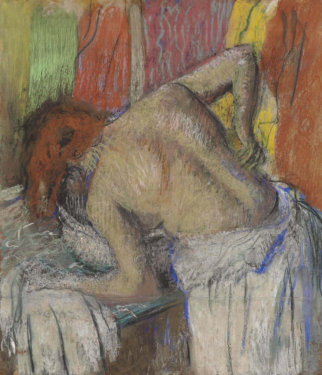 Hátát felmosó nő, c. 1895. alkotó: Edgar Degas