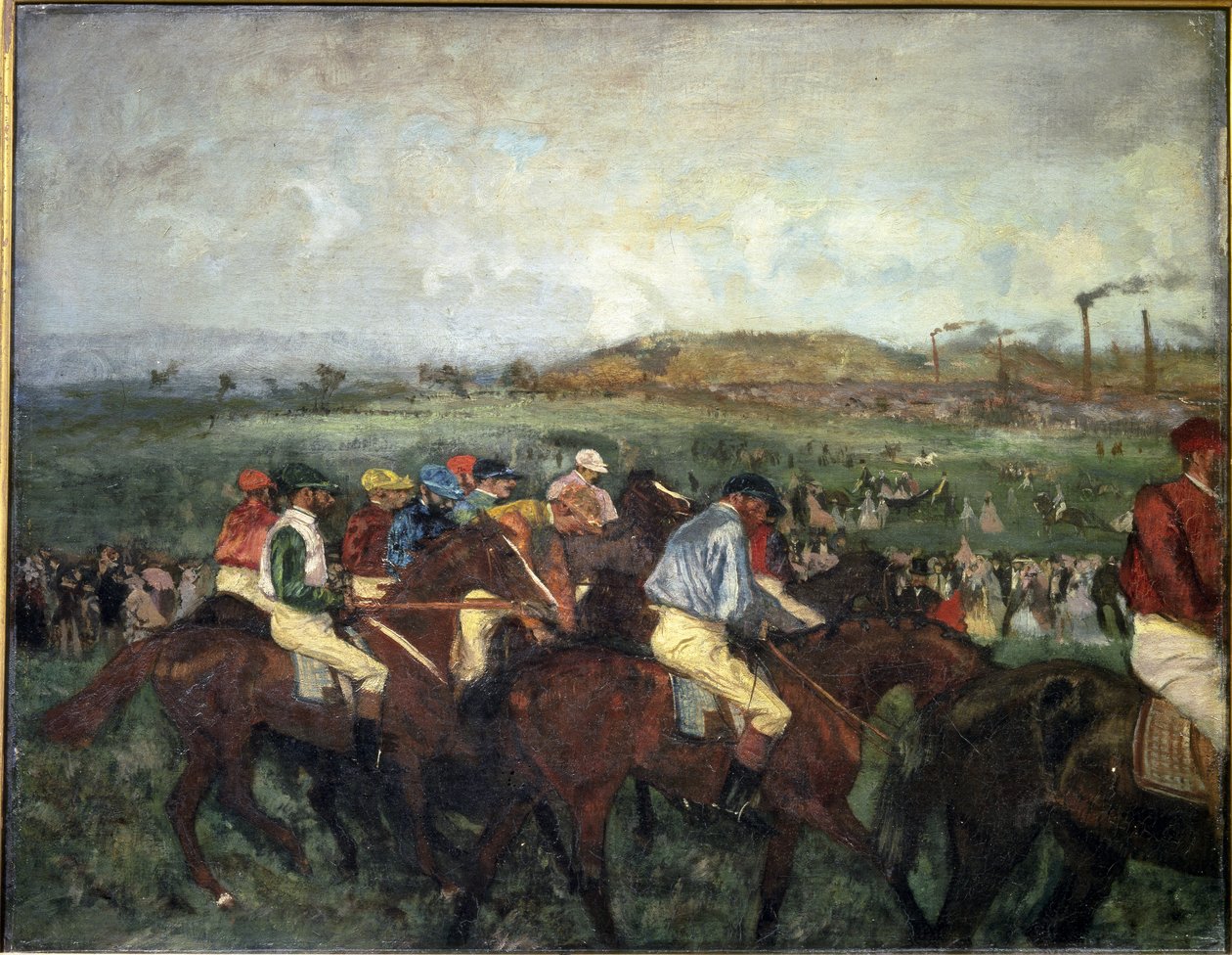 Urak versenye. Indulás előtt, 1862 alkotó: Edgar Degas