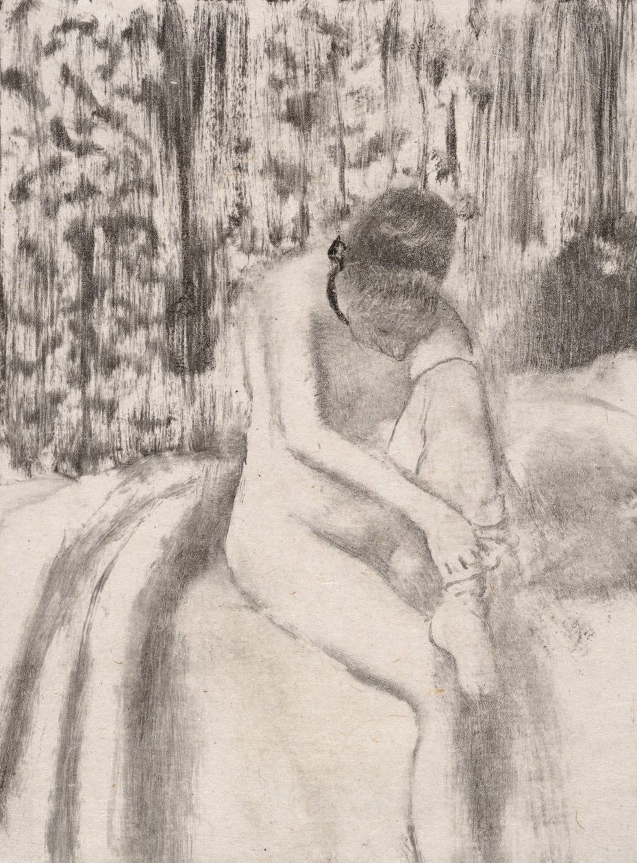 Harisnyát felhúzó lány, 1876-77. alkotó: Edgar Degas