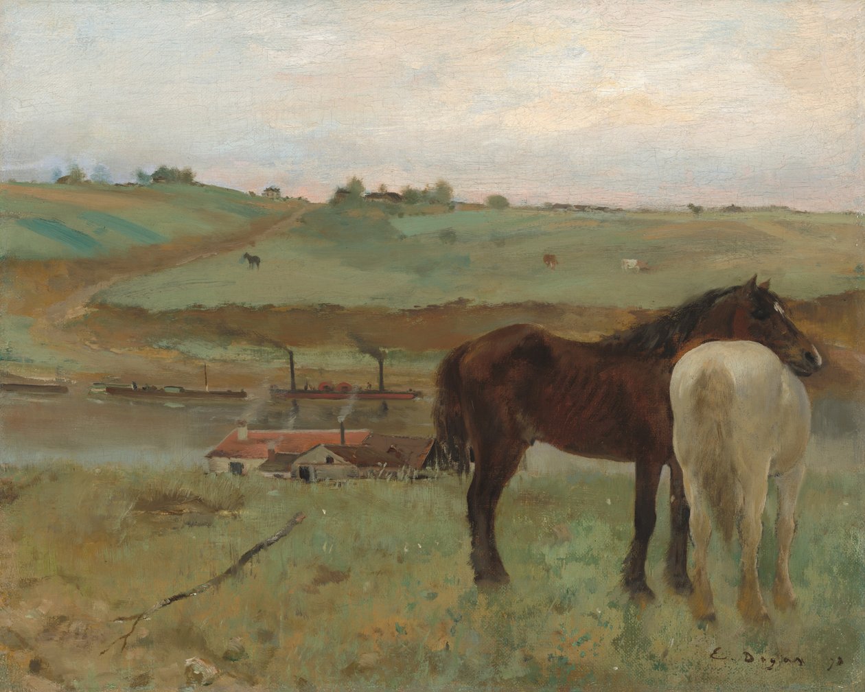 Lovak a réten, 1871. alkotó: Edgar Degas