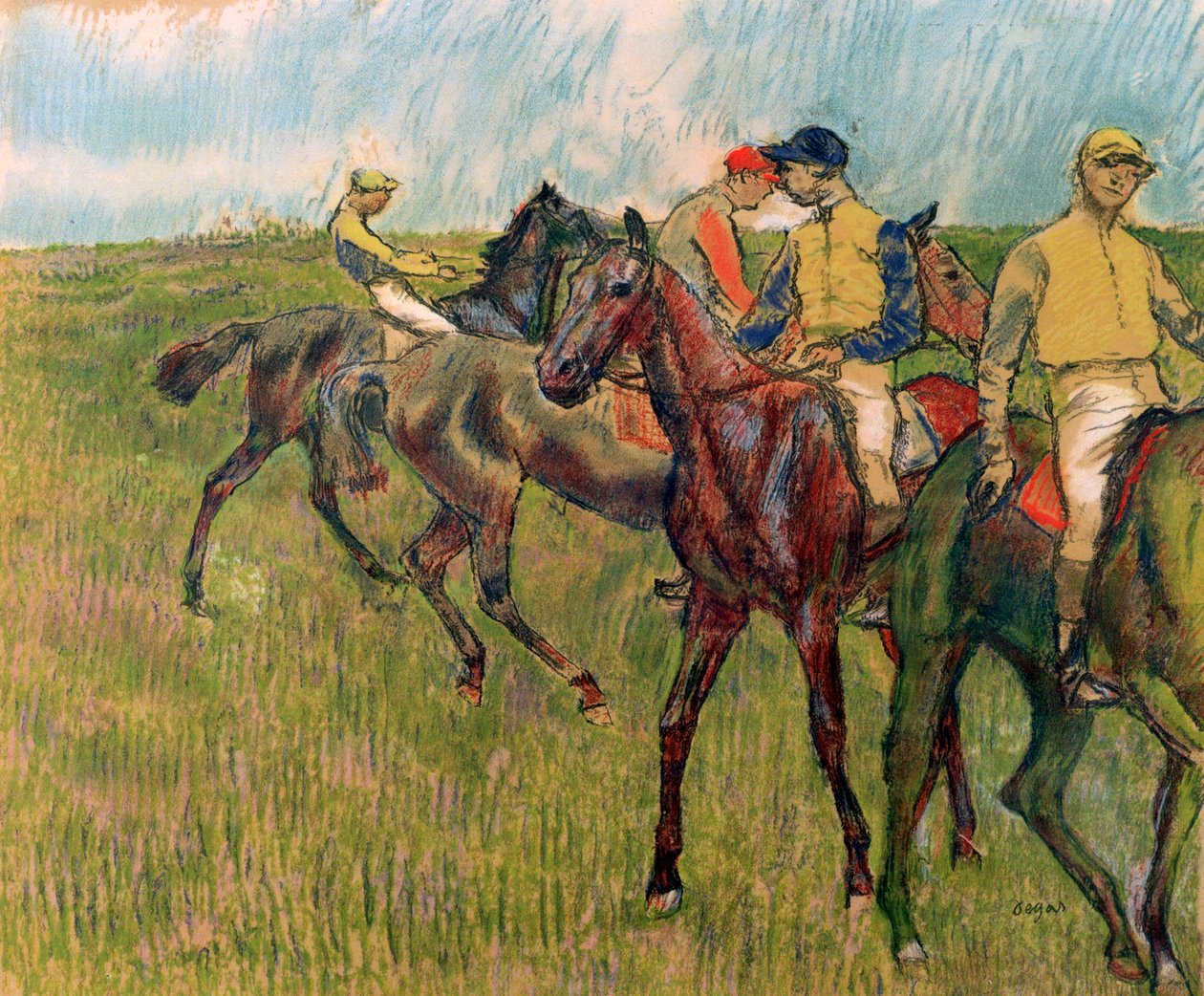 Lovak zsokékkal, 1910 alkotó: Edgar Degas