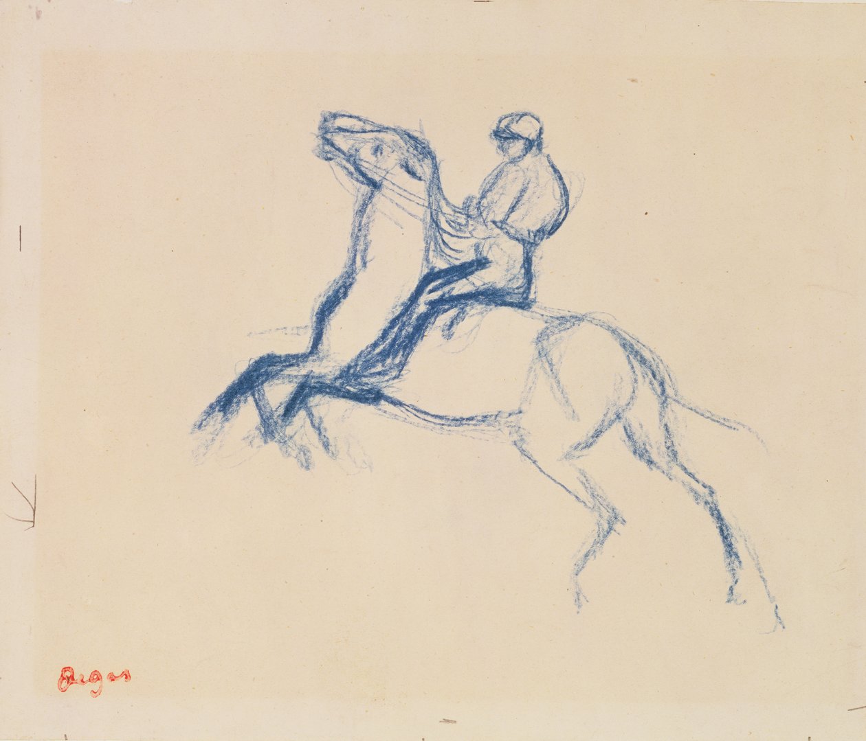 Jockey on Horseback (kréta papíron) alkotó: Edgar Degas