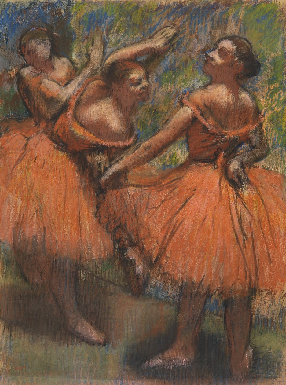 Les Jupes Rouge, c.1807-1901 (pastel on paper) alkotó: Edgar Degas