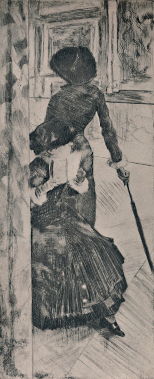 Mary Cassatt a Louvre-ban, 1880 körül, 1946 alkotó: Edgar Degas