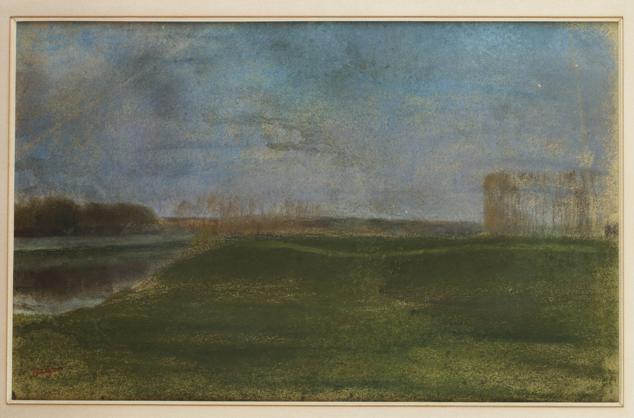Rét a folyó mellett alkotó: Edgar Degas