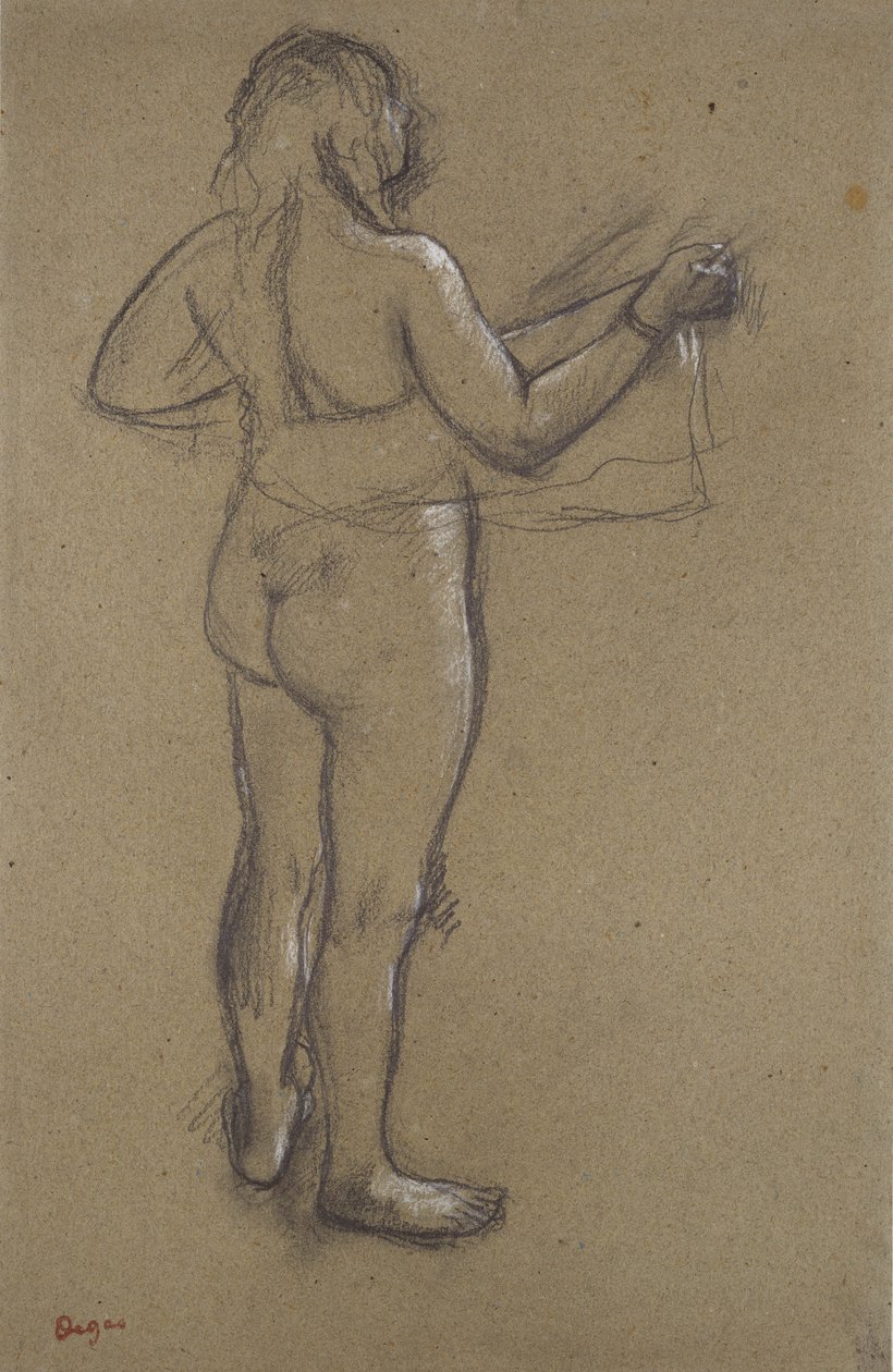 Meztelen nő szárítja magát alkotó: Edgar Degas