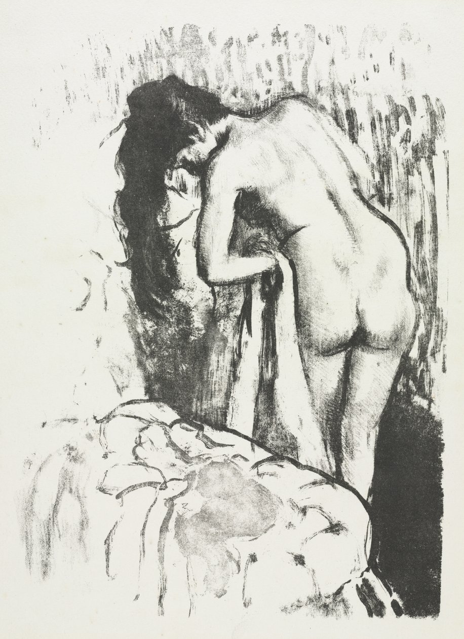 Meztelen nő állva szárítja magát alkotó: Edgar Degas