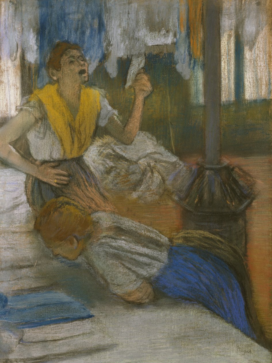 Levél olvasása (pasztell papíron) alkotó: Edgar Degas