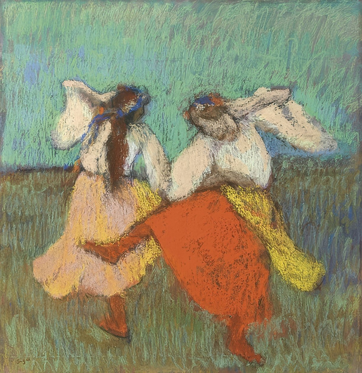 Orosz táncosok (Danseuses Russes). 1899 körül alkotó: Edgar Degas