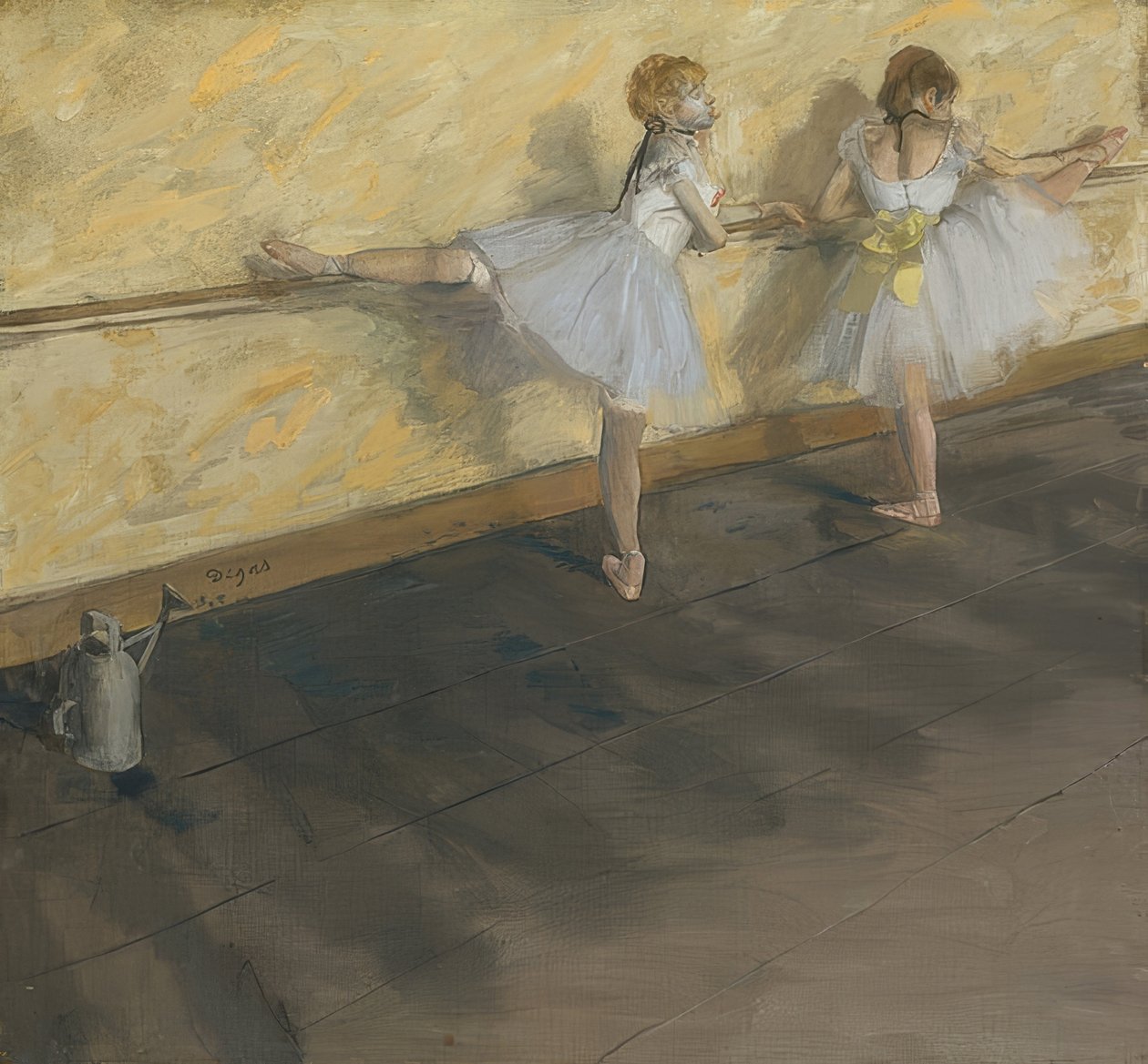 Táncosok gyakorolnak a rúdon. 1877 alkotó: Edgar Degas