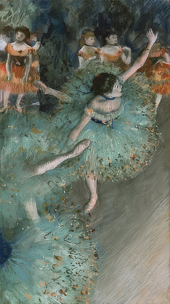 Táncosok zöldben. 1877-79 alkotó: Edgar Degas