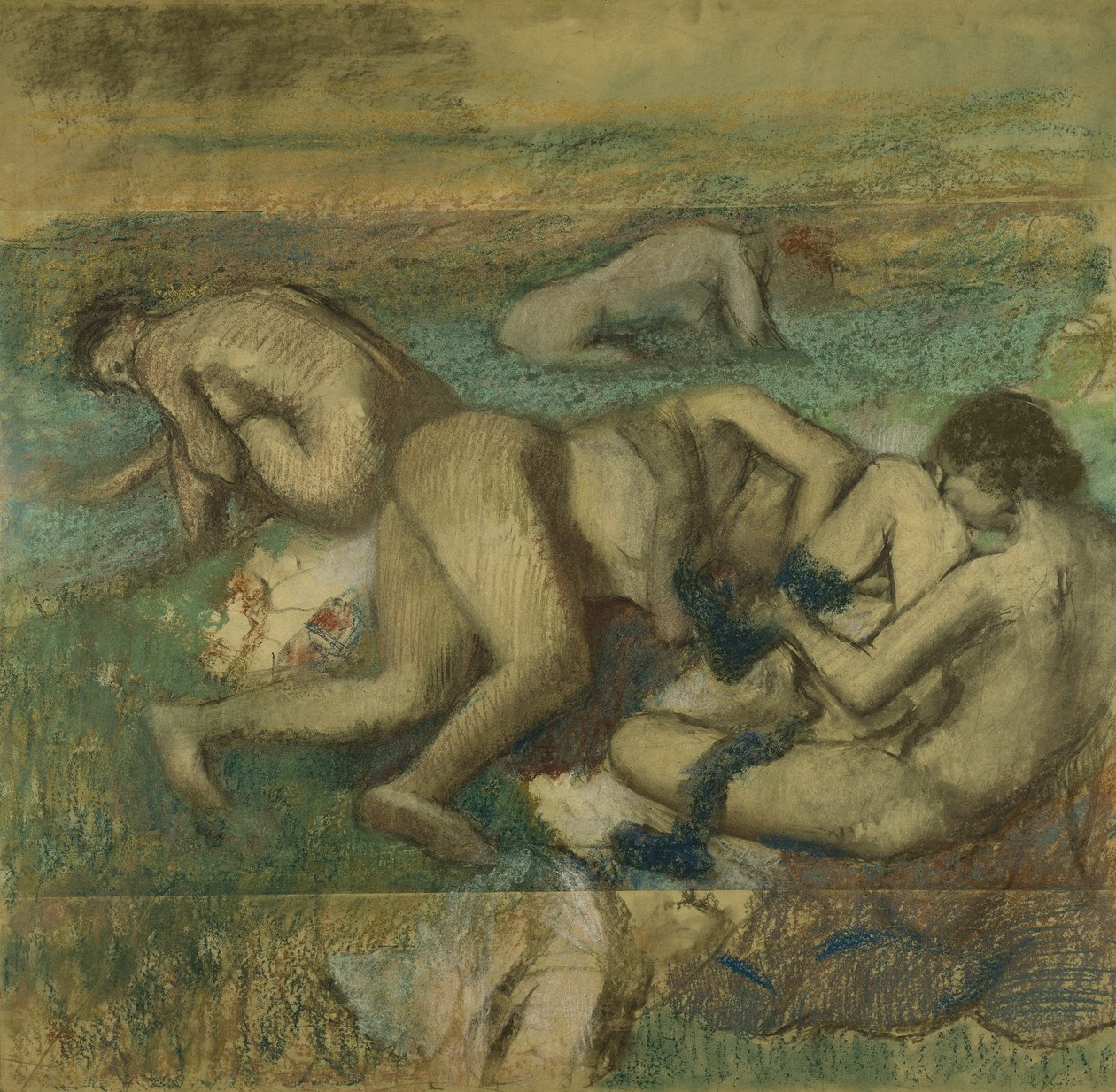 A fürdőzők, 1885-95 alkotó: Edgar Degas