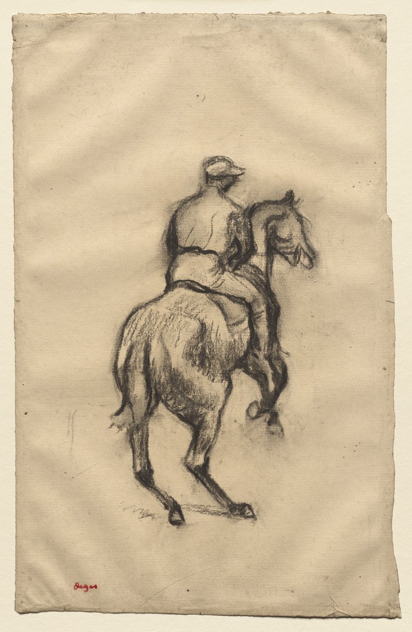 The Jockey, 1885-1900 körül (faszén papíron) alkotó: Edgar Degas